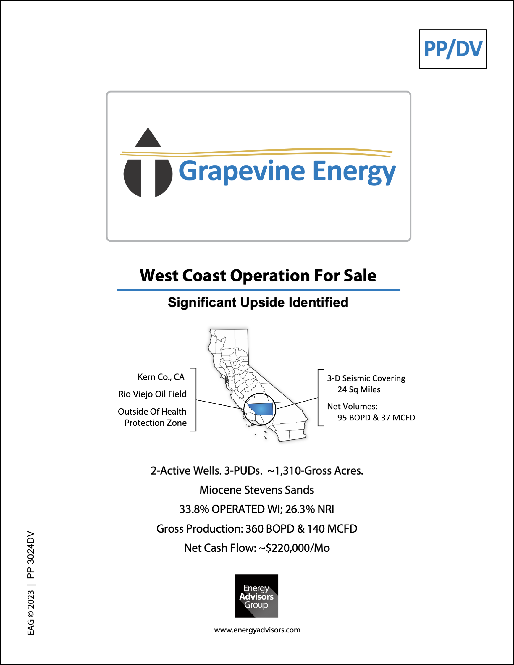GRAPEVINE'S CALIFORNIA PKG - Energy Advisors Group GRAPEVINE'S CALIFORNIA PKG
